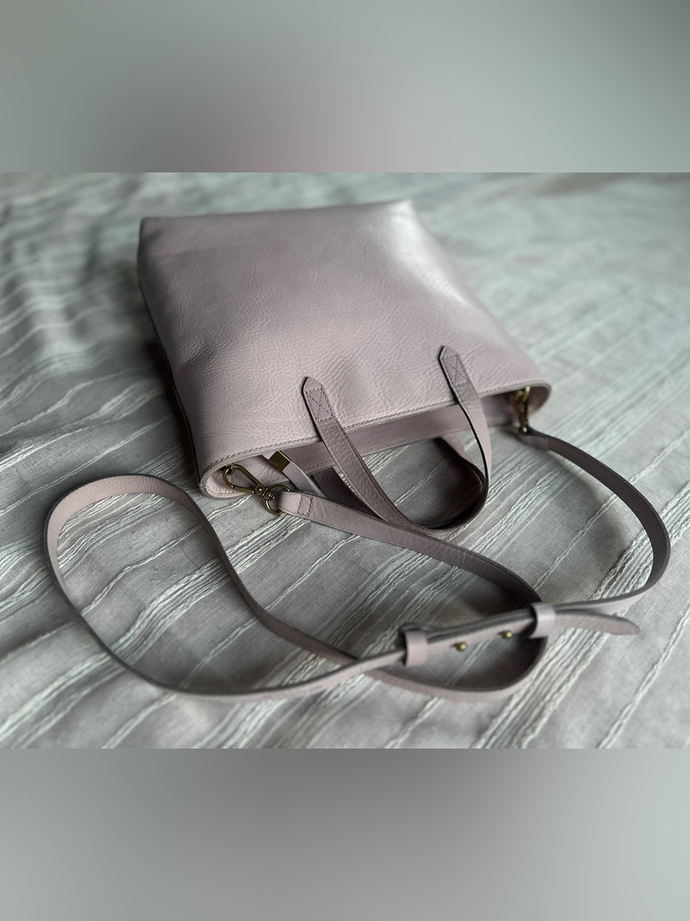 MADEWELL Zip-Top Transport Blush Pink Leather Crossbody Bag